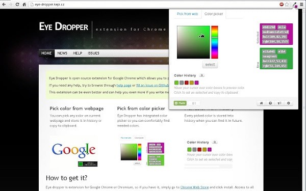 Chrome颜色选择器