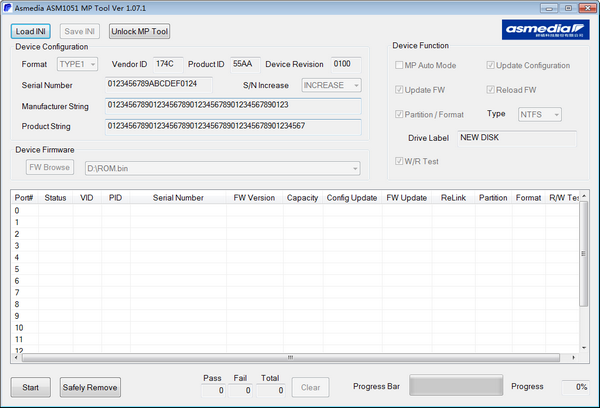 ASM1051量产工具(Asmedia ASM1051 MP Tool)