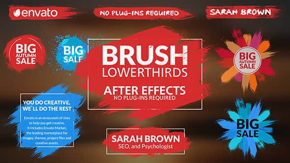 Brush Lower Thirds(画笔风格标题字幕条AE插件)