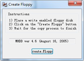 Create Floppy(移动硬盘坏道修复软件)