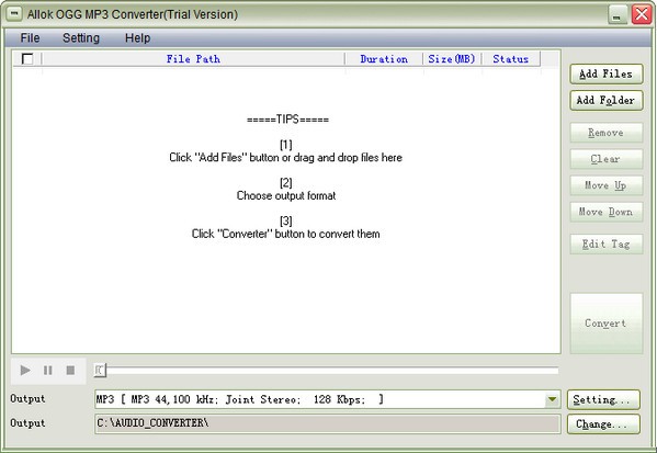 Allok OGG MP3 Converter(音频转换工具)