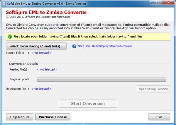 SoftSpire EML to Zimbra Converter(EML转换成Zimbra)