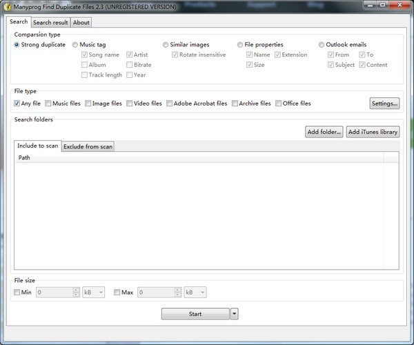 Manyprog Find Duplicate Files(重复文件查找软件)