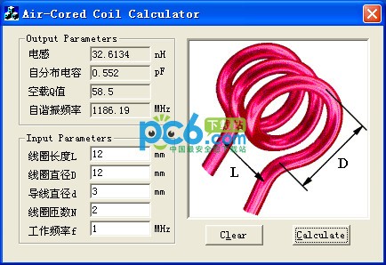 电感计算工具(Air-Cored Coil Calculator)