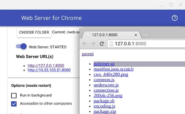Web Server for Chrome插件